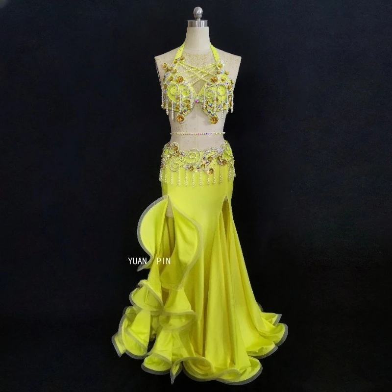 

customized belly dance costume new goddess temperament bag buttocks fish tail skirt set Eastern dance costume