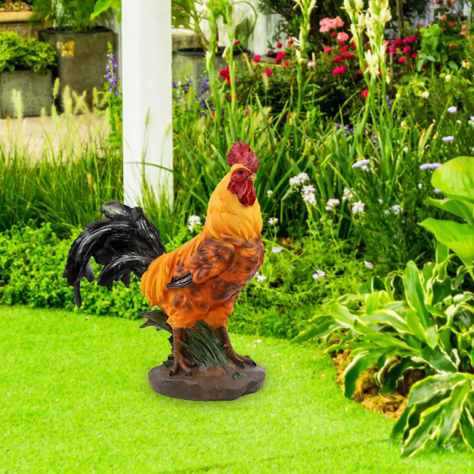 Garden Statue, Chick Sculpture Art Lovely for Courtyard Desktop Porch Décor Ornament