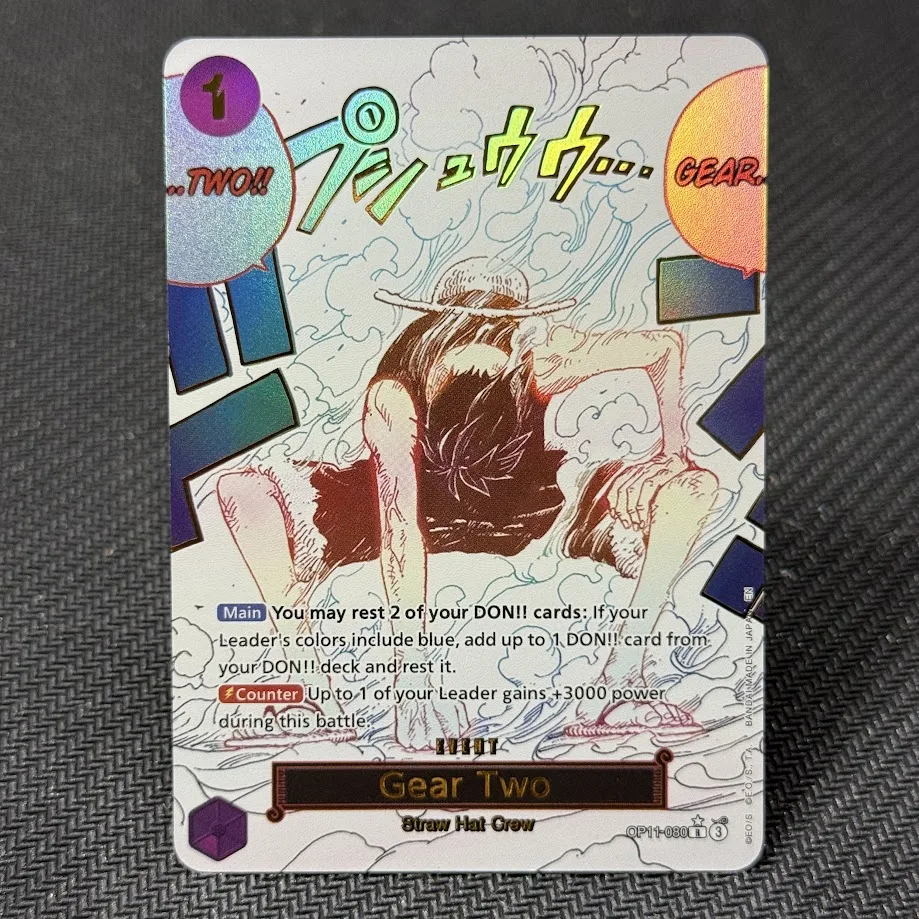 Коллекционные карты One Piece Proxy - Луффи: Божественный Отъезд, Гир 2, Боэф, Бурст, Демоническая Аура - OPCG Battle Collection DIY Game Cards