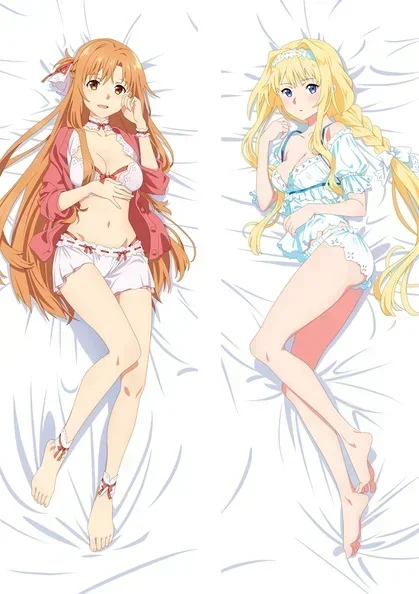 일본 애니메이션 소드 아트 온라인 유키 아스나 베개 케이스, 신게키 노 교진 다키마쿠라 장식 쿠션 커버, 오타쿠, 60x180cm