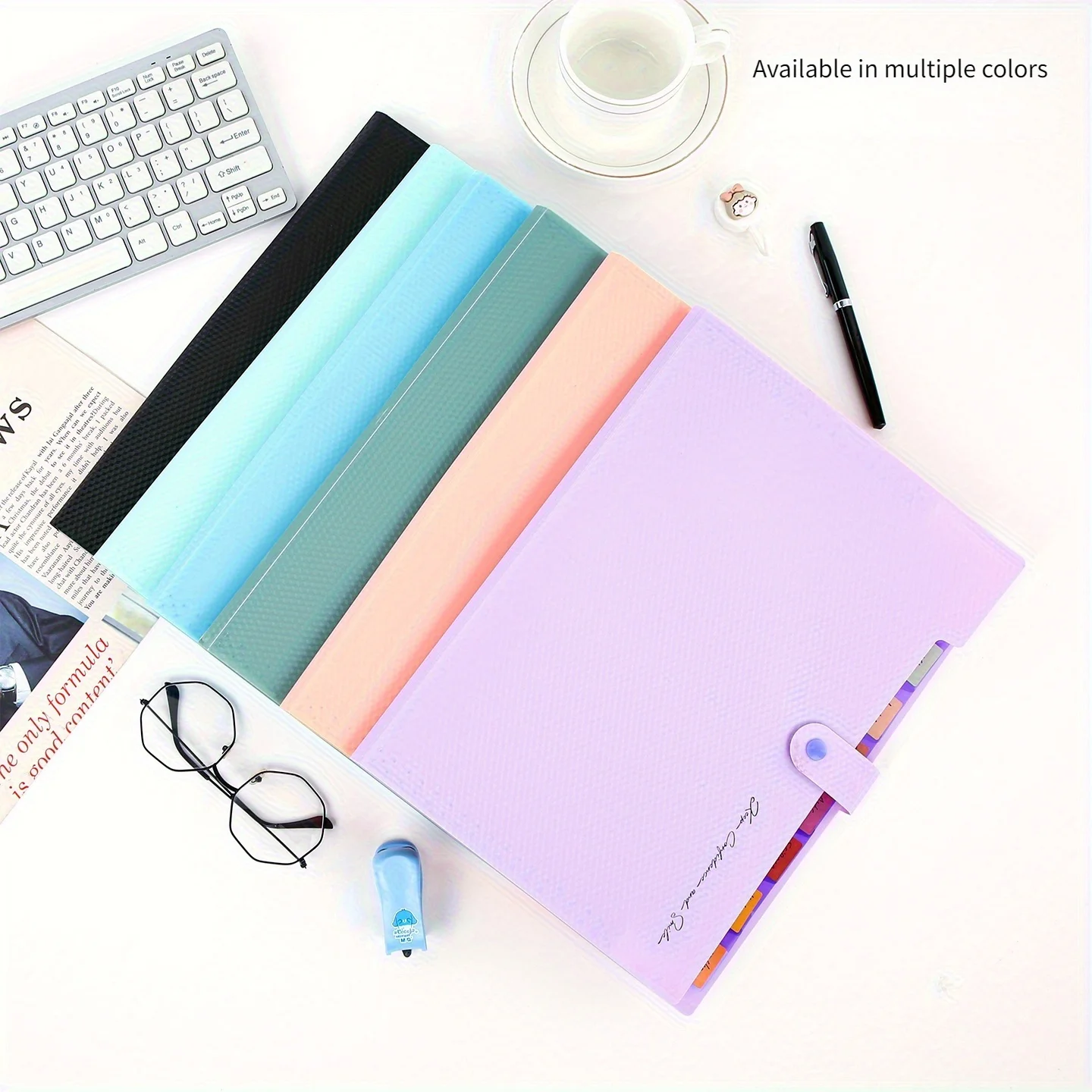 

5/8/12-pocket Organ File Bag Expansion Clip, 9.45*12.8 Inches, Suitable for Important Documents. It Comes with a Label
