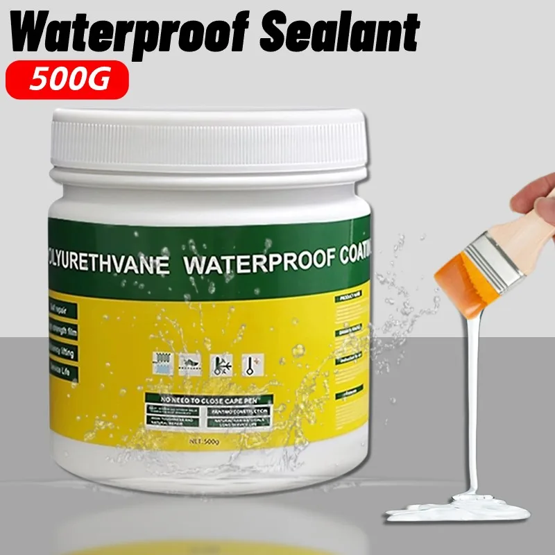 Waterproof Coating Sealant Agent Invisible Paste Glue With Brush Repair Home Roof Transparent Bathroom Antileak Glue 30g-500g