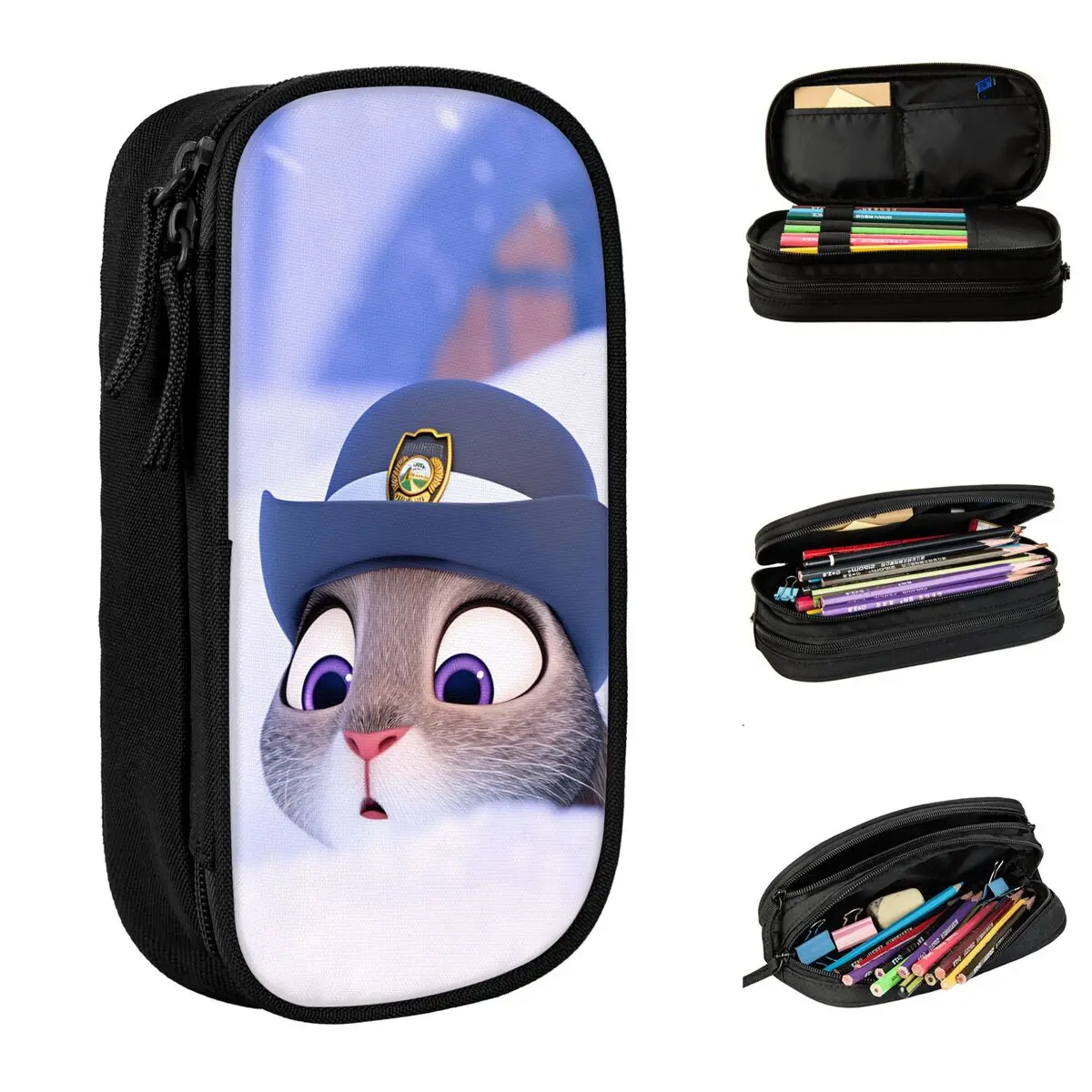 

Пенал Zootopia, школьный пенал Джуди, двухслойный, детский, эстетичный, портативный, для ручек, школьные принадлежности