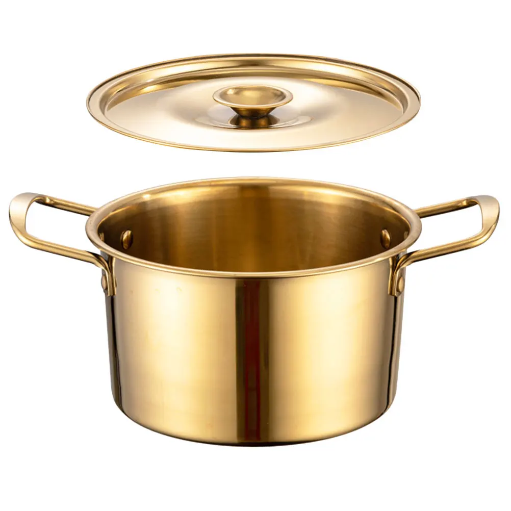 

Korean Ramen Pot Aluminum Soup Pot For Kitchen Stew Cooker Noodles Pasta Boiling Egg Double Handles Rust-Resistant