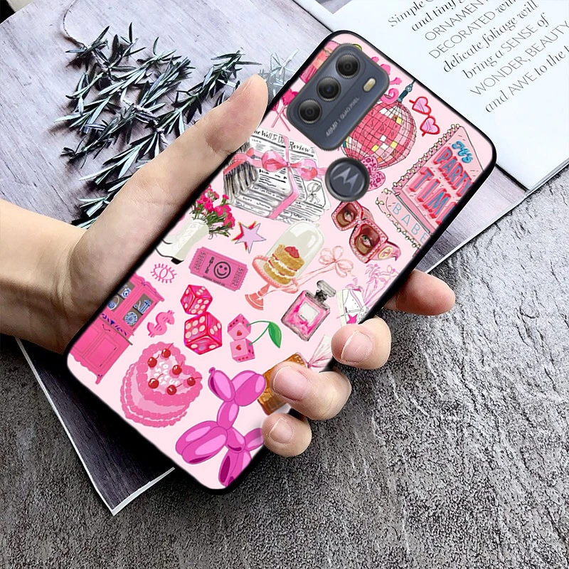 Cute pink Girly Phone Case For Moto Edge 50 40 Pro Edge 40 30 Ultra Neo Fusion G Power G Stylus G Play E32 E20 E40