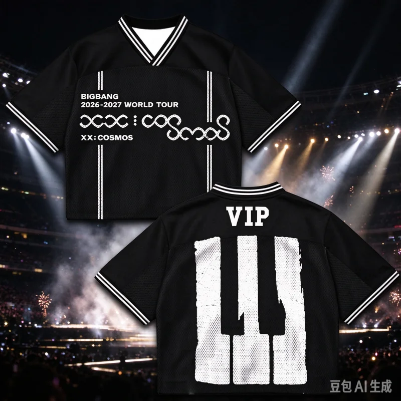 26-27 Men BIGBANG XX COSMOS WORLD TOUR Merch T-Shirt for Men Women Y2k Comfortable Outdoor V-Neck Tee Women T-Shirt