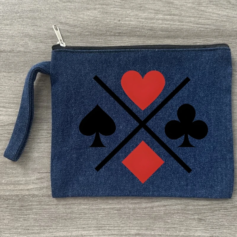 

Alice In Borderland Usagi Arisu Kuina Chishiya Denim Fashion Makeup Bag Travel Storage Bag Canvas Printed Letter Zero Wallet