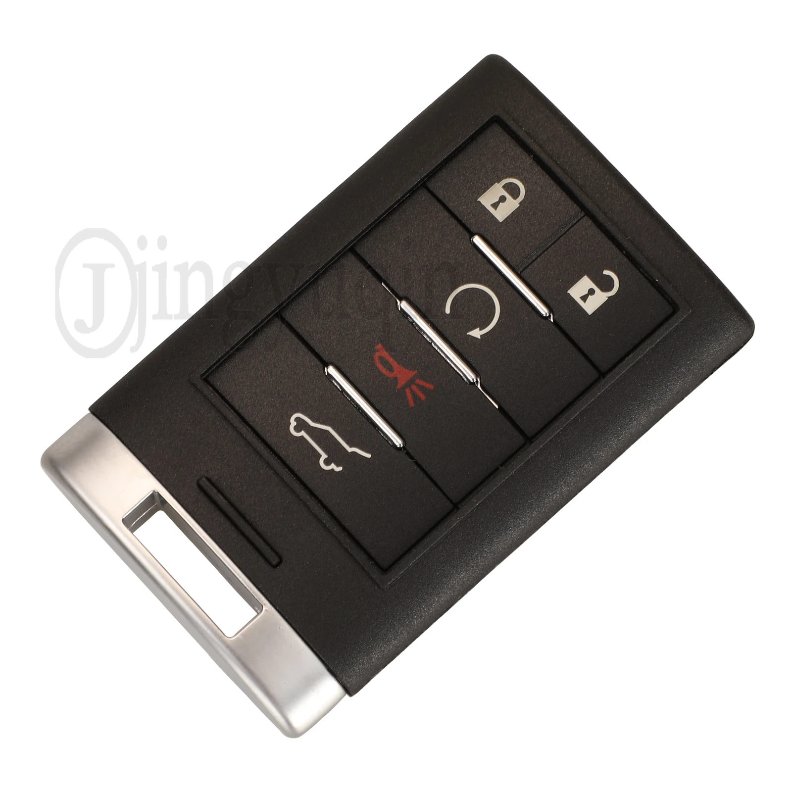 Jingyuqin Cangkang Kunci Mobil Remote untuk Cadillac SRX CTS XTS DTS 2010 2011 2012 2013 2014 Fob dengan Pengganti Pisau 5 Tombol