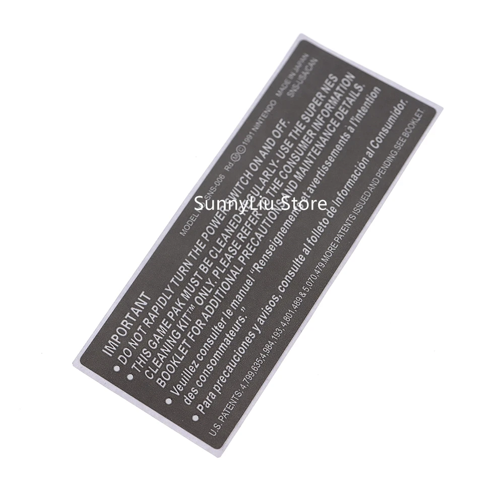 100 stücke Für SNES Patrone Label Aufkleber Gehäuse Shell Aufkleber Label Dichtungen Spiel
