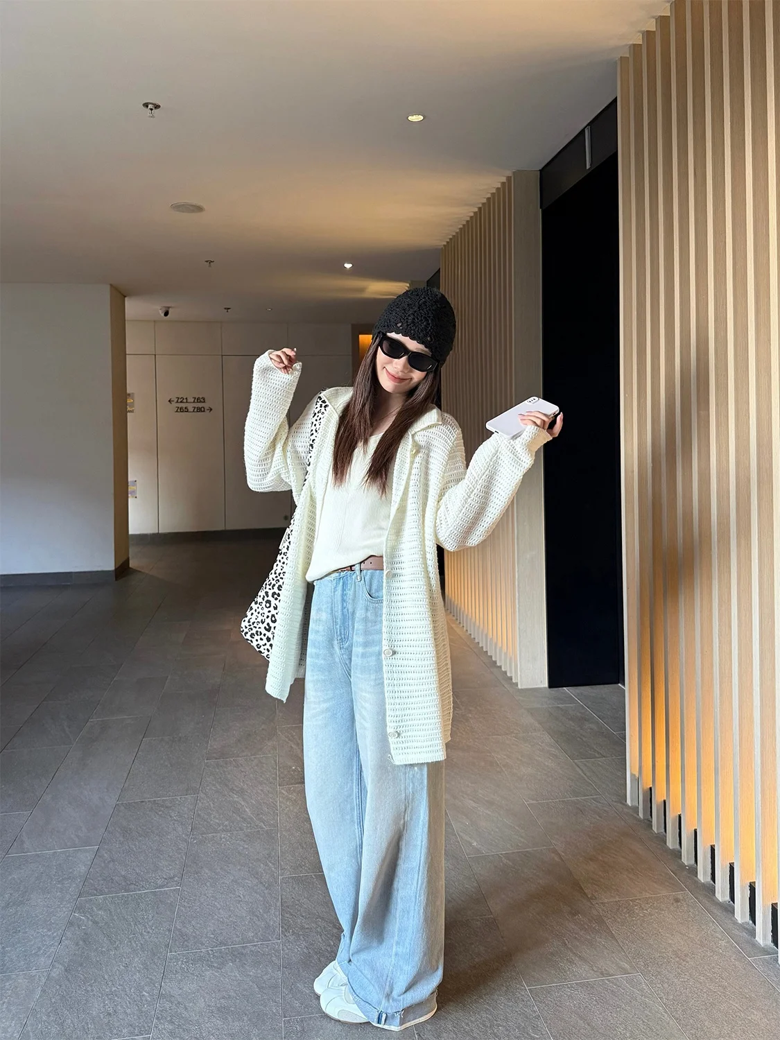 

plus Size Knitted Cardigan Women's Casual Sle Mixed Fiber Wool Blend Hollow out Hook Flower Design Spring Summer Top