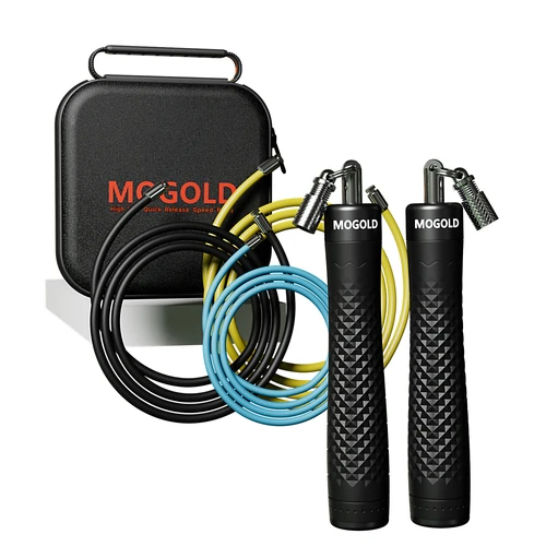 Imagen 1 del producto 1 Juego de cuerda para saltar profesional MOGOLD, equipo de entrenamiento de gimnasio en interiores para dar forma al cuerpo, quema de grasa ponderada para adultos, aeróbico, Unisex