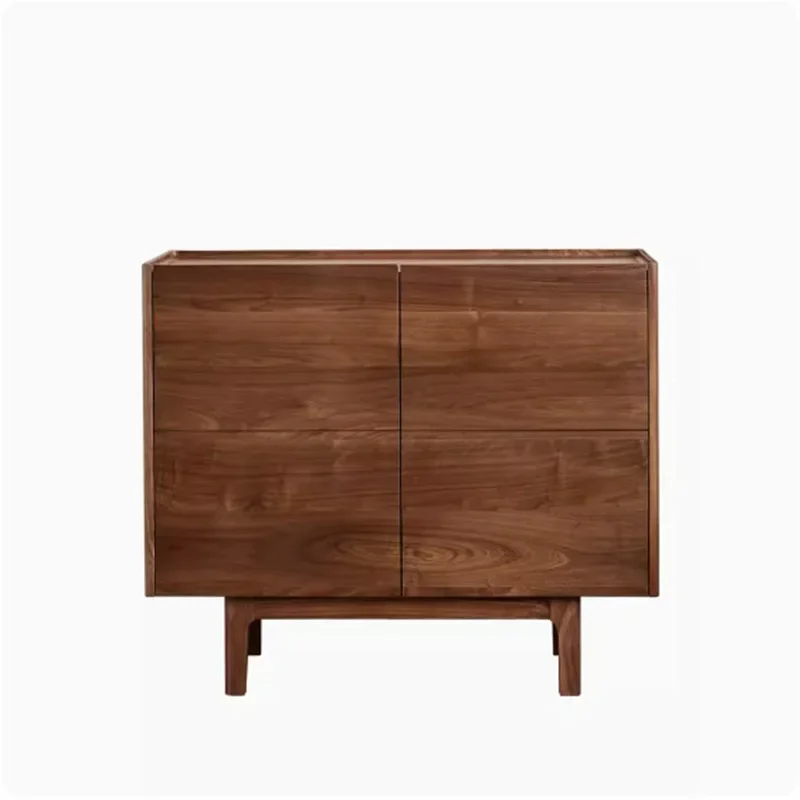 

Modern Simple Living Room Entrance Cabinet North American Black Walnut Solid Wood Bedroom Storage Locker