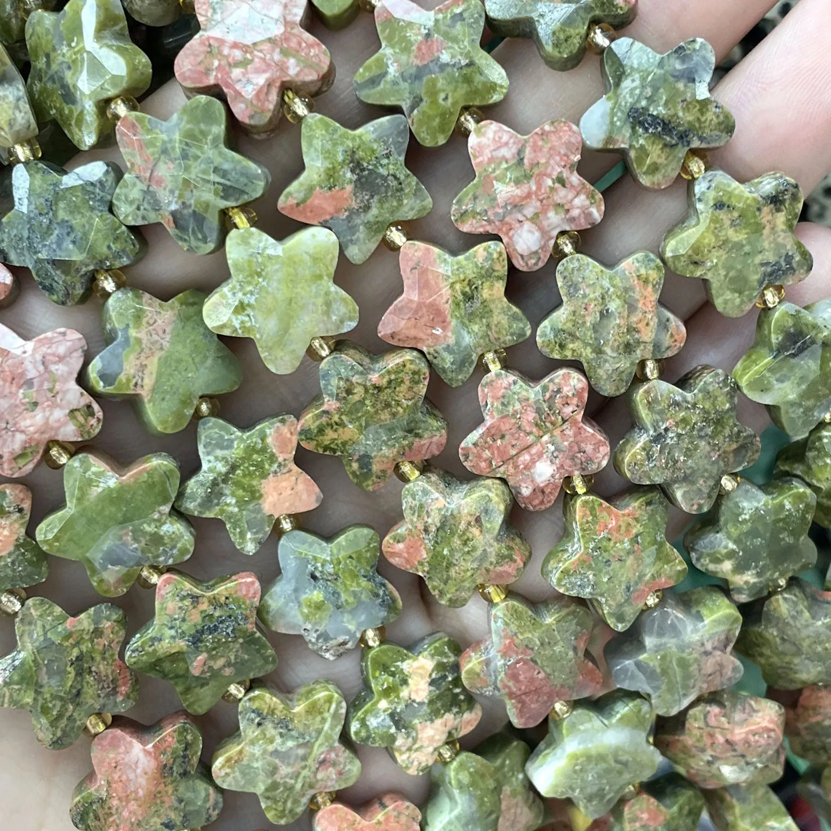 Natürliche Steinperlen in Sternform, facettiert, gelbe Jade, lose Perlen für Schmuckherstellung, DIY-Armband, Halskette, Ohrringe, Accessoires – Detail 11