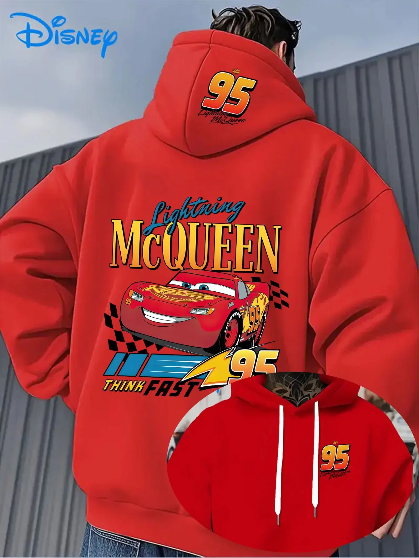 

Анимация Диснея Flash McQueen Cars Series, очень большой размер, осенне-зимняя толстовка с капюшоном, уличная, для взрослых и детей, для родителей и детей, в том же стиле