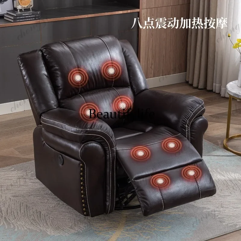 K153  Leather American electric, single massage multi-function adjustment leisure living room home theater rocking chair