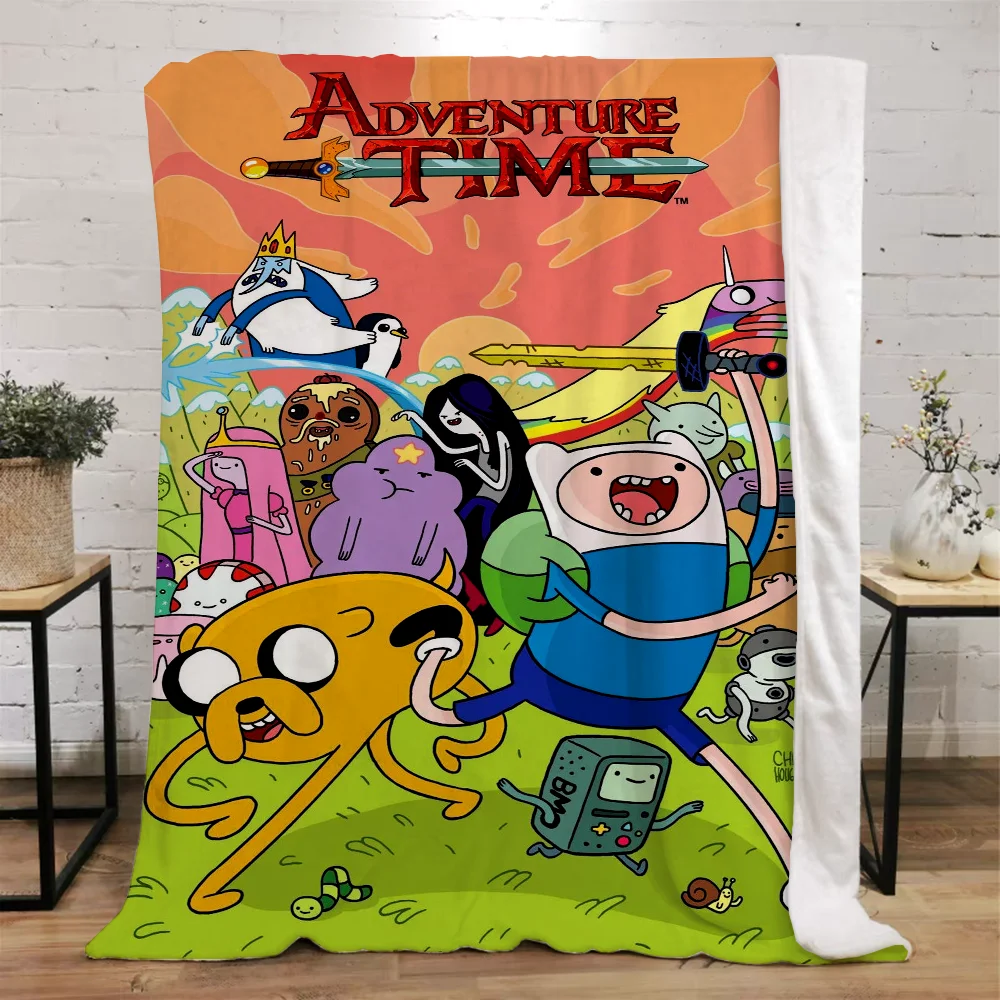 Adventures Time Thick Blankets for Winter Blanket Bed Knitted Plaid Home and Decoration Microfiber Bedding Beach Towel Throw Nap