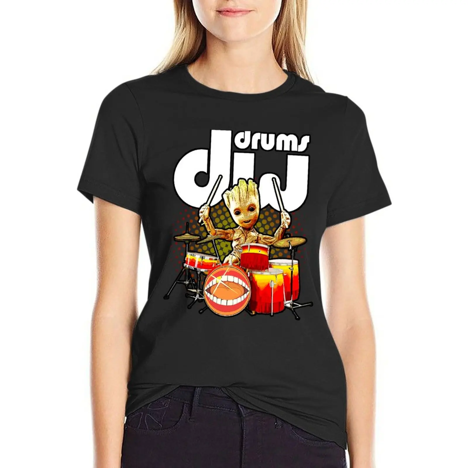 

BABY G DRUMMER DW DRUMS T-Shirt cute tops graphics oversized plus size tops spring clothes Women 2024