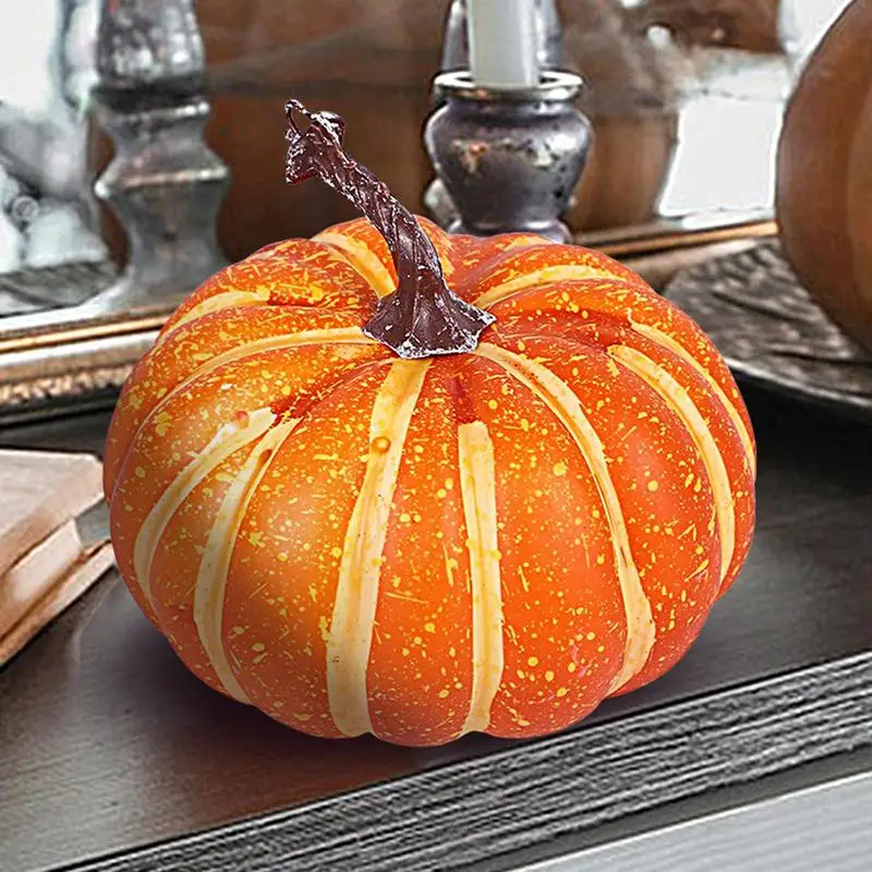 Autumn Harvest Artificial Pumpkin Large Fake Simulation Pumpkin Thanksgiving Realistic Fall Autumn Decorations for Home