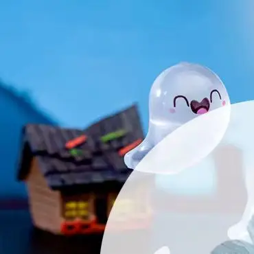 5 pçs mini figuras fantasmas com caixa estatuetas fantasmas luminosas resina brilho no escuro figuras fantasmas bonito presente positivo