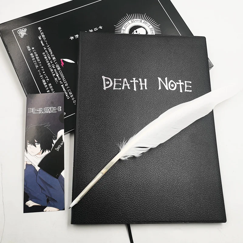 Death Note Notebook Set Leather Necklace Bookmark Quill