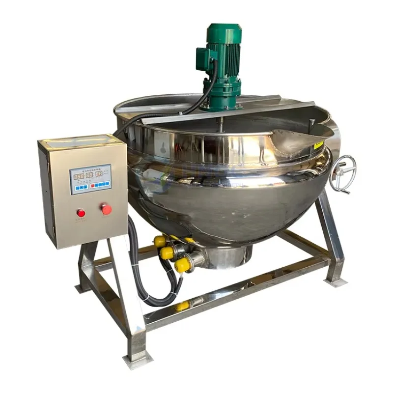 

Industrial Cooker Heating Cooking Pot for Jam Jacketed Kettle With Mixer