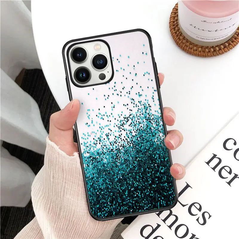 funda glitter wind eyes heart light Phone Cover For iphone 16pro 15pro 14pro 11pro 12pro 13pro max 16plus 7 SE XR 12mini Cases