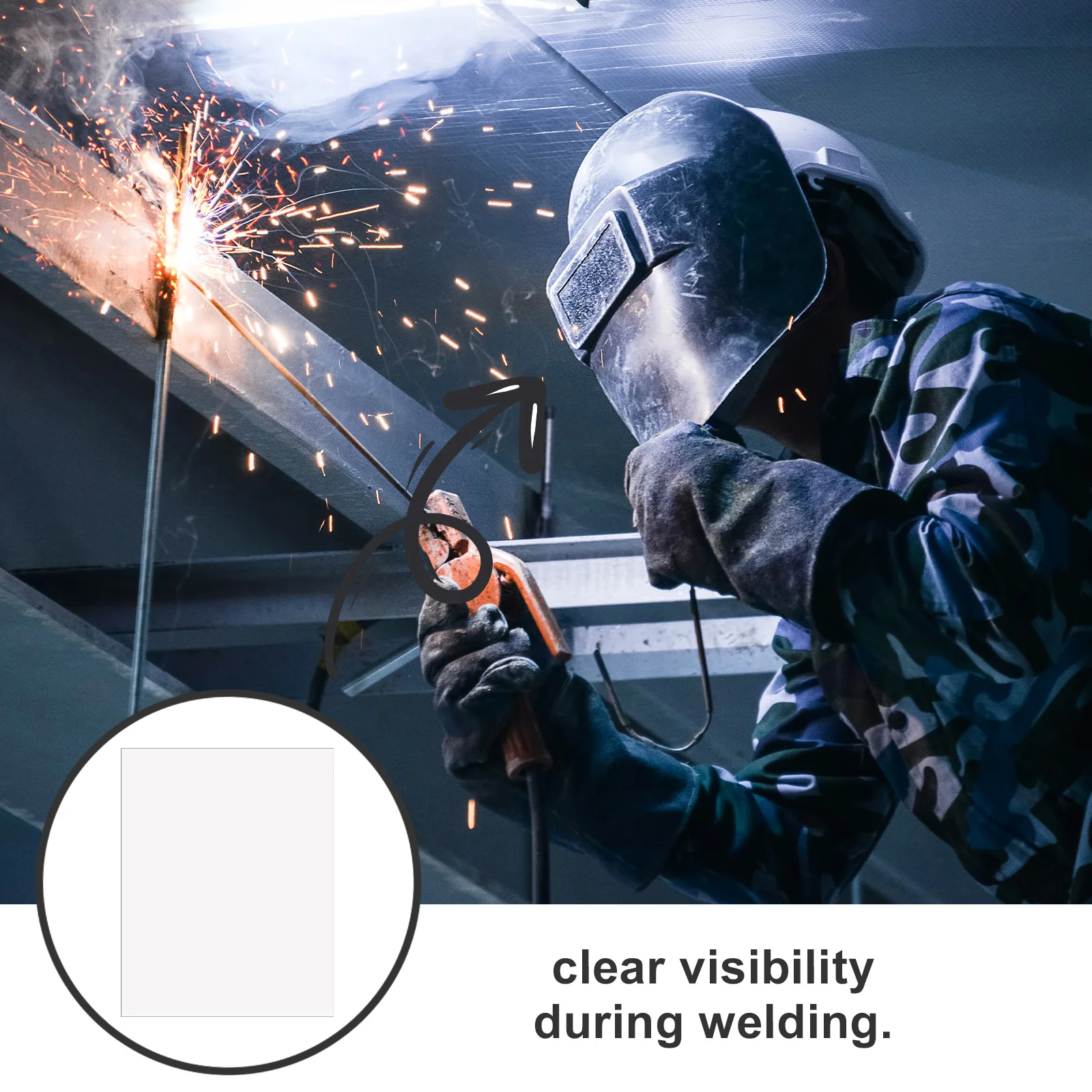10Pcs Welding Lens Replacement for Clear Auto-Darkening Protective Shield Anti- Solder Mask Compatible Cover