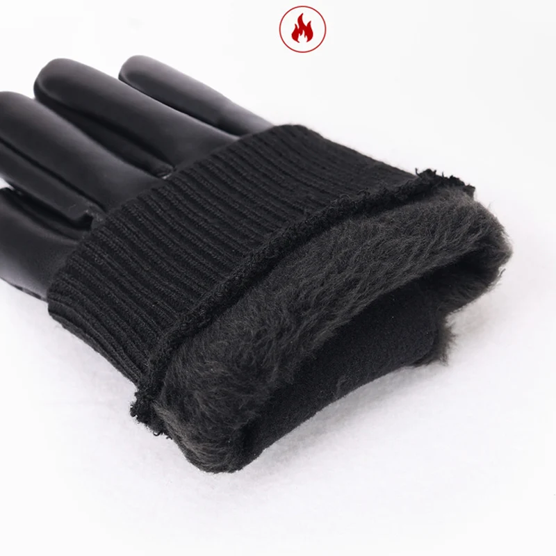 الشتاء الرجال قفازات مقاوم للماء يندبروف بولي Leather الجلود الدافئة الرياضة في الهواء الطلق قفازات ركوب الخيل شاشة تعمل باللمس أصابع كاملة قفازات الصيد