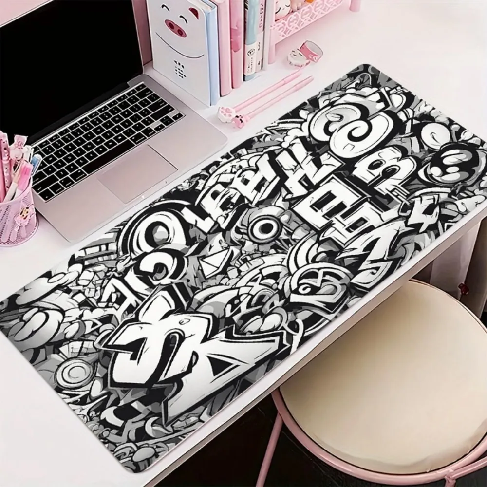 Mouse pad with characteristic graffiti patterns alfombrillas para escritorio desk organizers and trays gaming
