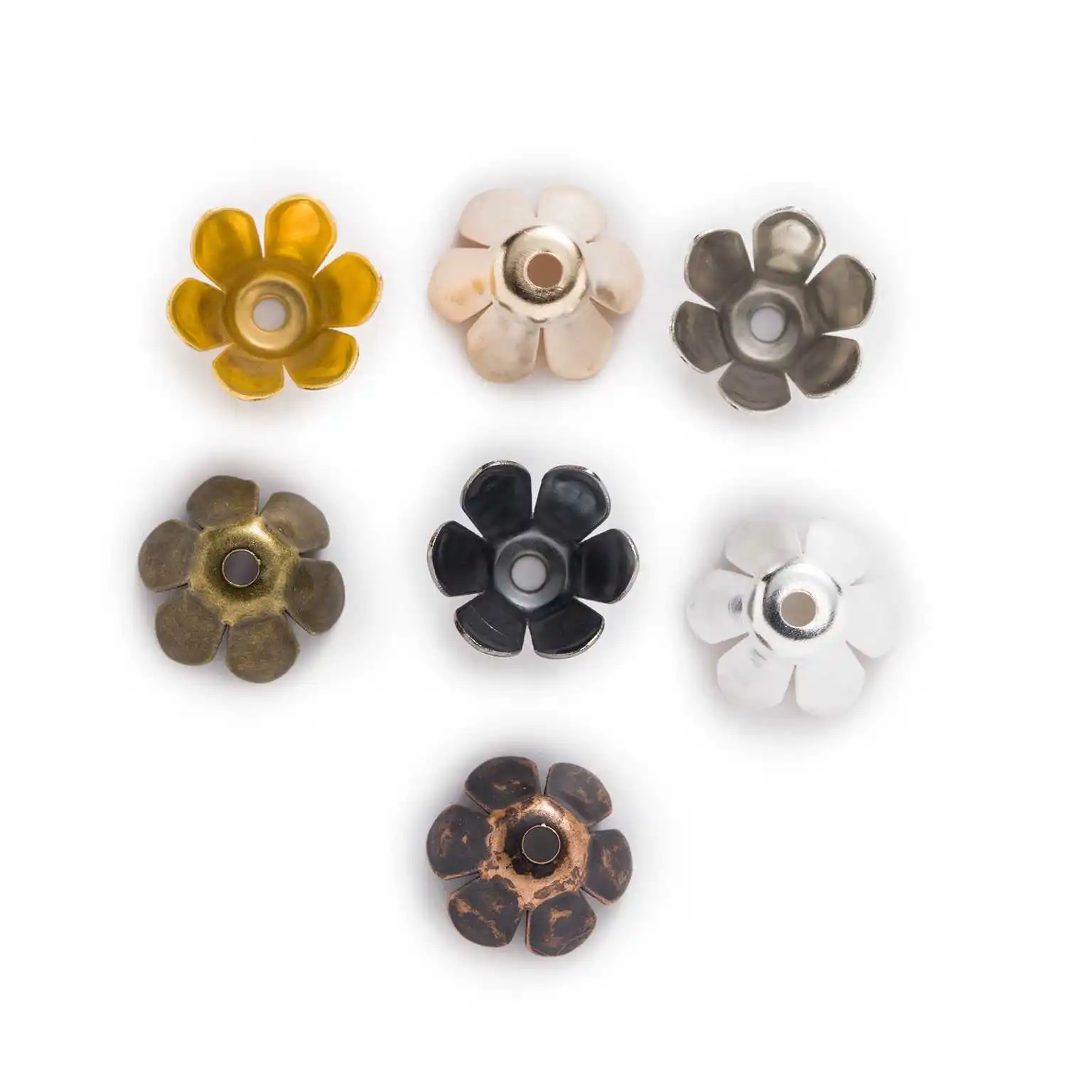 

50pcs Alloy Floral Bead Caps, 10mm Flower Shaped Spacers for Jewelry Making, Vintage Style Findings for DIY Bracelet Necklace