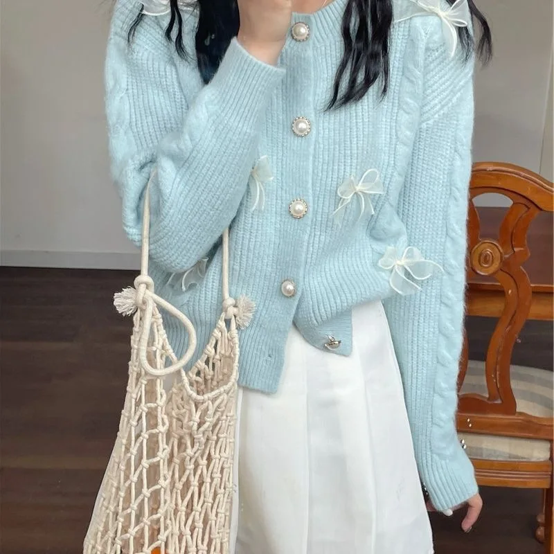 

Sweater Woman Clothes Knitwear Women's Sweater Winter Sweater Keep Warm Sweet Cardigan Round-Neck Sweater Soft and Warm Sweater