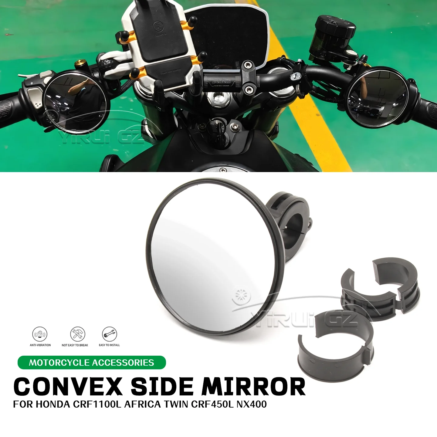 

Motorcycle Blind Spot Auxiliar Retrovisor For HONDA CRF1100L Africa Twin CRF450L 450L Espelhos de grande angularpara NX400 NX400