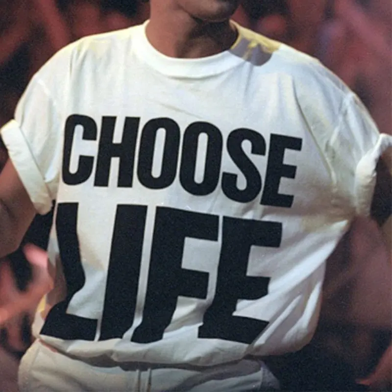 CHOOSE LIFE Fun English Short-Sleeved T-Shirt - Summer Pure Cotton Half-Sleeve Trendy Unisex Design Men's and Women's Top
