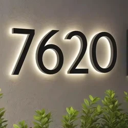 6/8/10/12inches LED House Number Outdoor, Backlit LED Home Address Number, Lighted Hotel Room Numbers Sign, Door Sign Name Plate