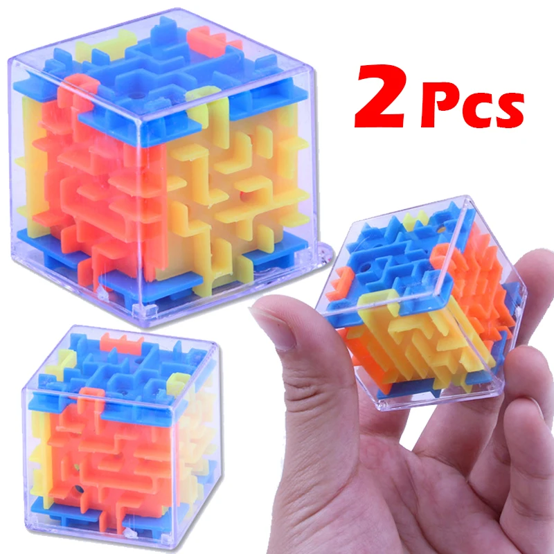 Fun 3D Maze Educational Toy Mini Magic Cube Puzzle Toys Brain Teasers Challenge Toy Kids Early Educational Games Relieve Stress