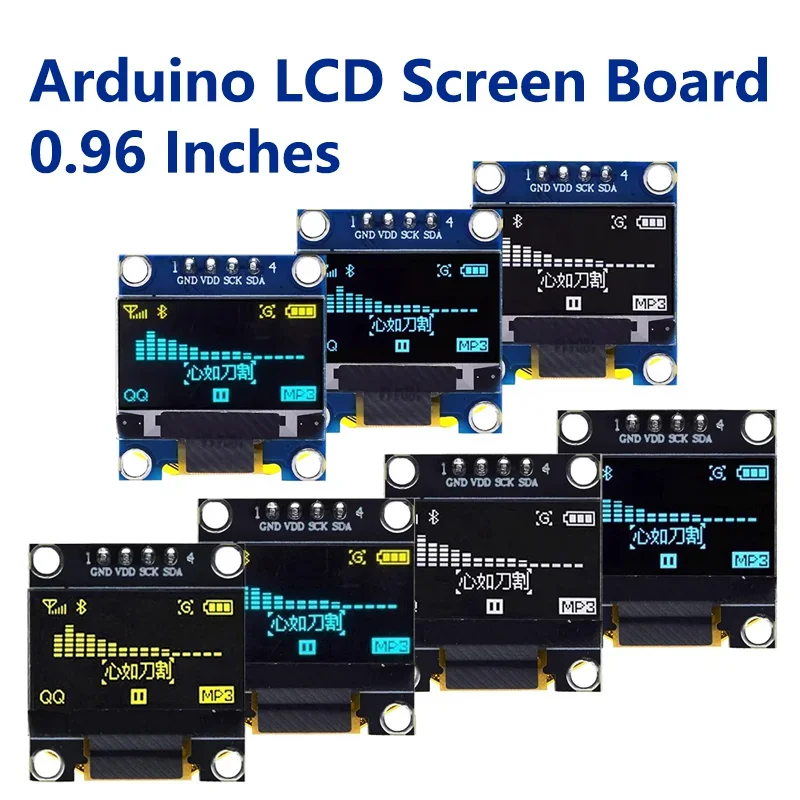 Imagem -06 - Módulo de Exibição Oled para Arduino Placa de Tela Lcd Serial Iic Branco e Azul 096 Polegadas 128x64 I2c Ssd1306 12864 Pcs Lot