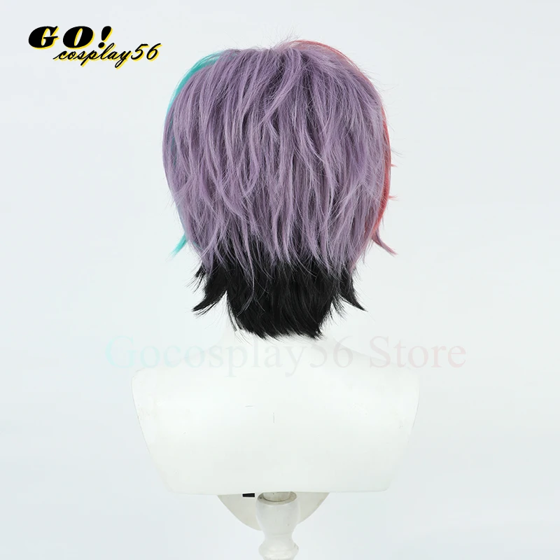 RainDrops-Perruque de Cosplay de Joe Rikipiercplay, Cheveux Synthétiques Courts Roses et Bl192., VTuber Virtual Idol Py Play Sauna Wear