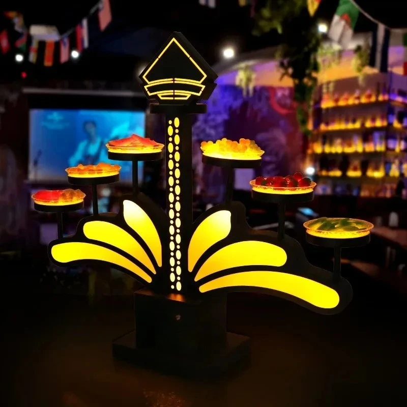 Bar Lotus LED Fruit Tray Rack Recyclable Multi-layer Tray Unique Design Light Flower F ugui Design for Creative Display Fruit