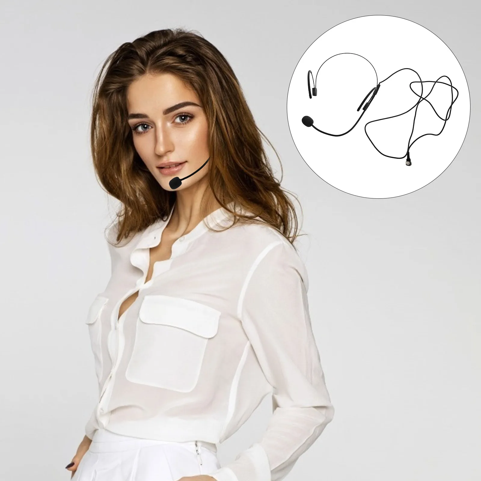 

Loudspeaker Double Over Ear Mic Bodypack Microphone System Earset Omnidirectional Condenser Transmitter Lightweight Clear Sound