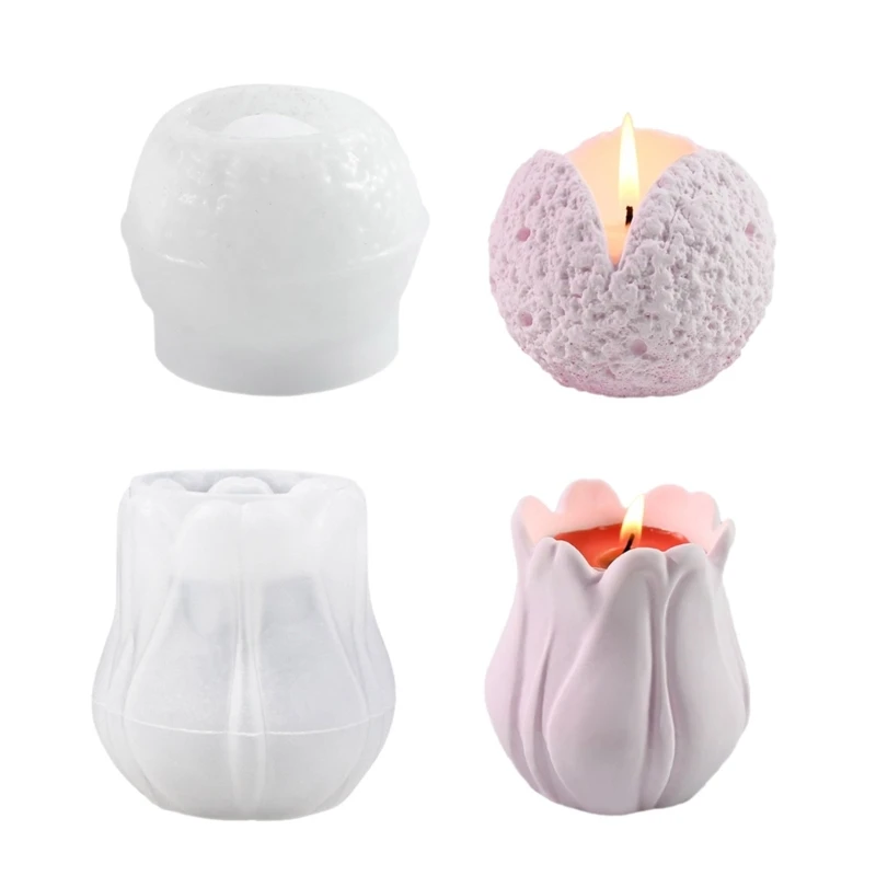 Cylinder Shaped Candlestick Mold Flexible Silicone Jar Mould Easy to Demold Decoration Mould Gypsum Ornament Dropship