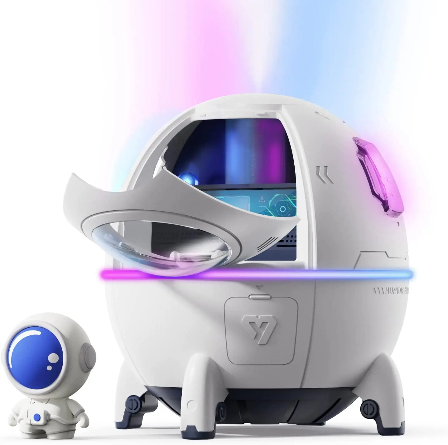 Portable Mini Humidifier,Astronaut Space Small Cool Mist Humidifiers 220ML,USB Desktop Humidifier with Auto Shut Off,Night Light