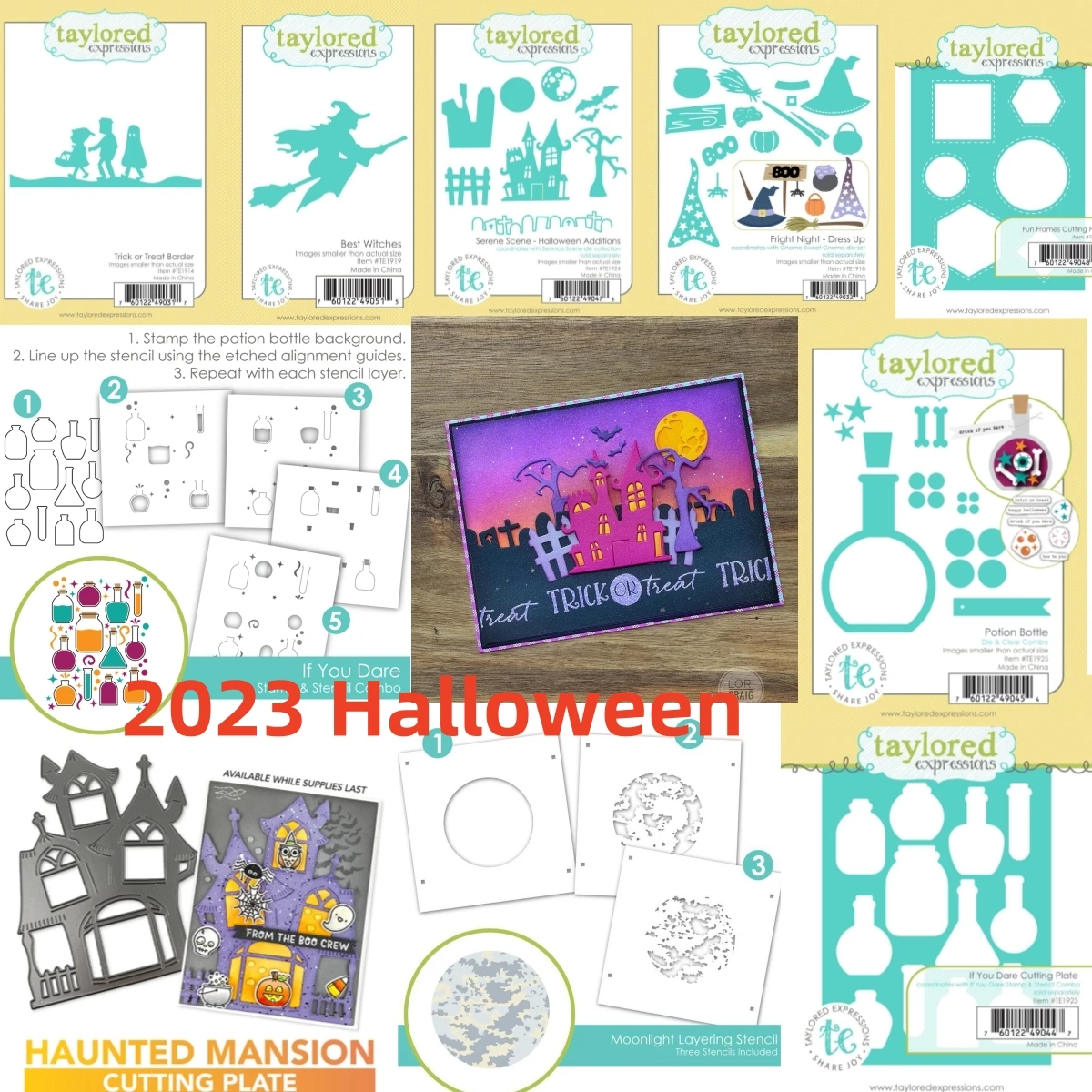 

Halloween Haunted House Witch New Metal Cutting Dies Clear Stamps Stencil Scrapbook Paper Card Album Diy Craft Decoration 2023