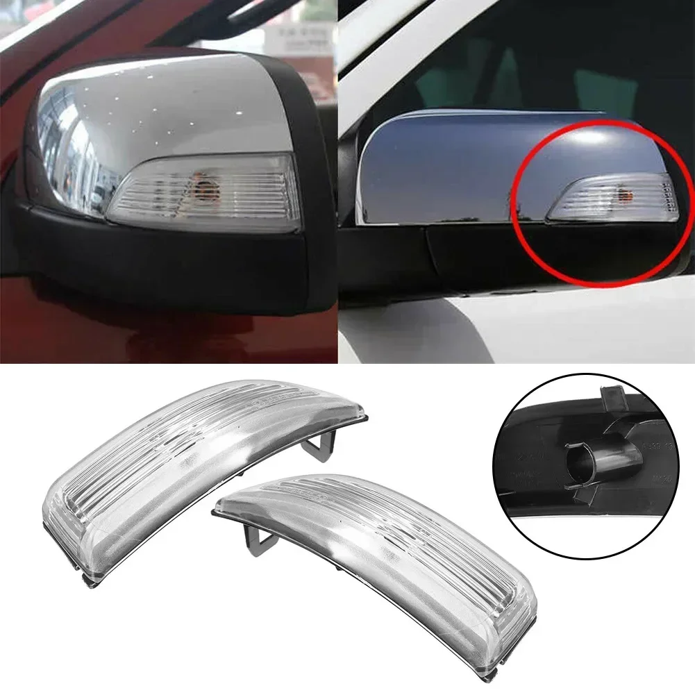 1 par de gafas de giro para espejo retrovisor, carcasa, lente indicadora de espejo retrovisor para Ford Ranger 2012-2019 Raptor y Wildtrak