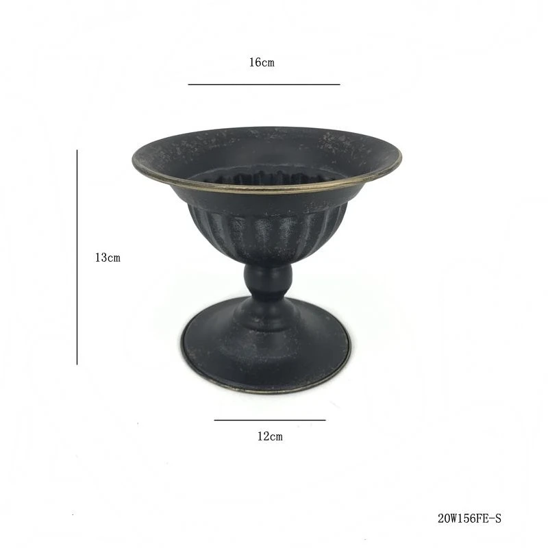 

Retro European tall flower cup with handle wrought iron flower pot