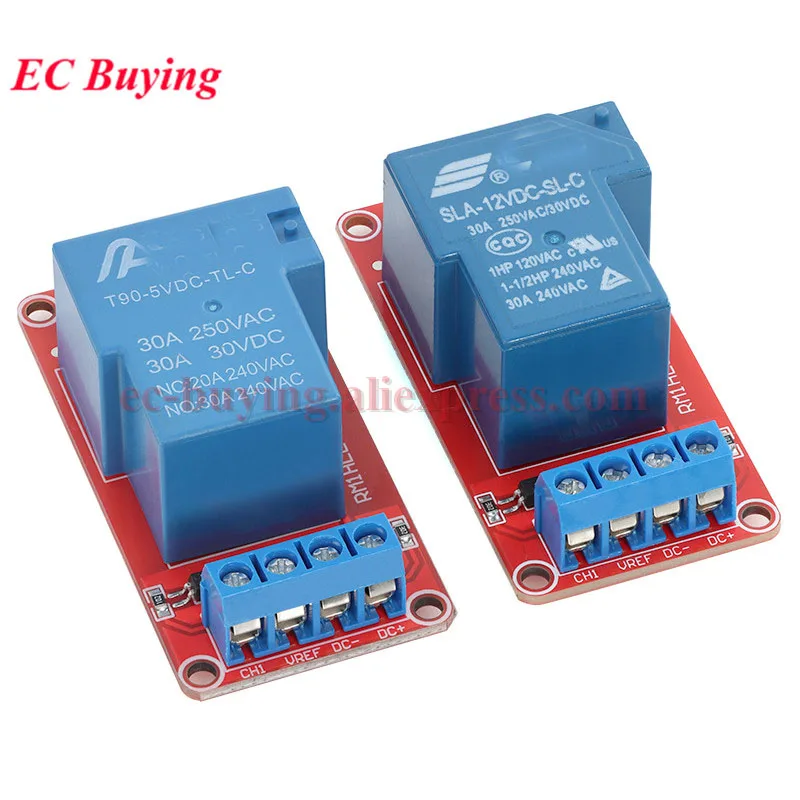 1 2 4 Channel Relay Module 30A Current With Optocoupler Isolation 5V 12V 24V High And Low Level Trigger DC30V/30A AC250V/10A