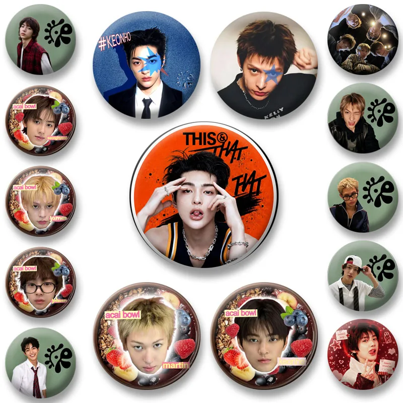 Keonho Juhoon Seonghyeon James Martin Button Pins Funny Meme Badge Kpop Group Round Brooch Fashion Jewelry Accessry Friend Gifts