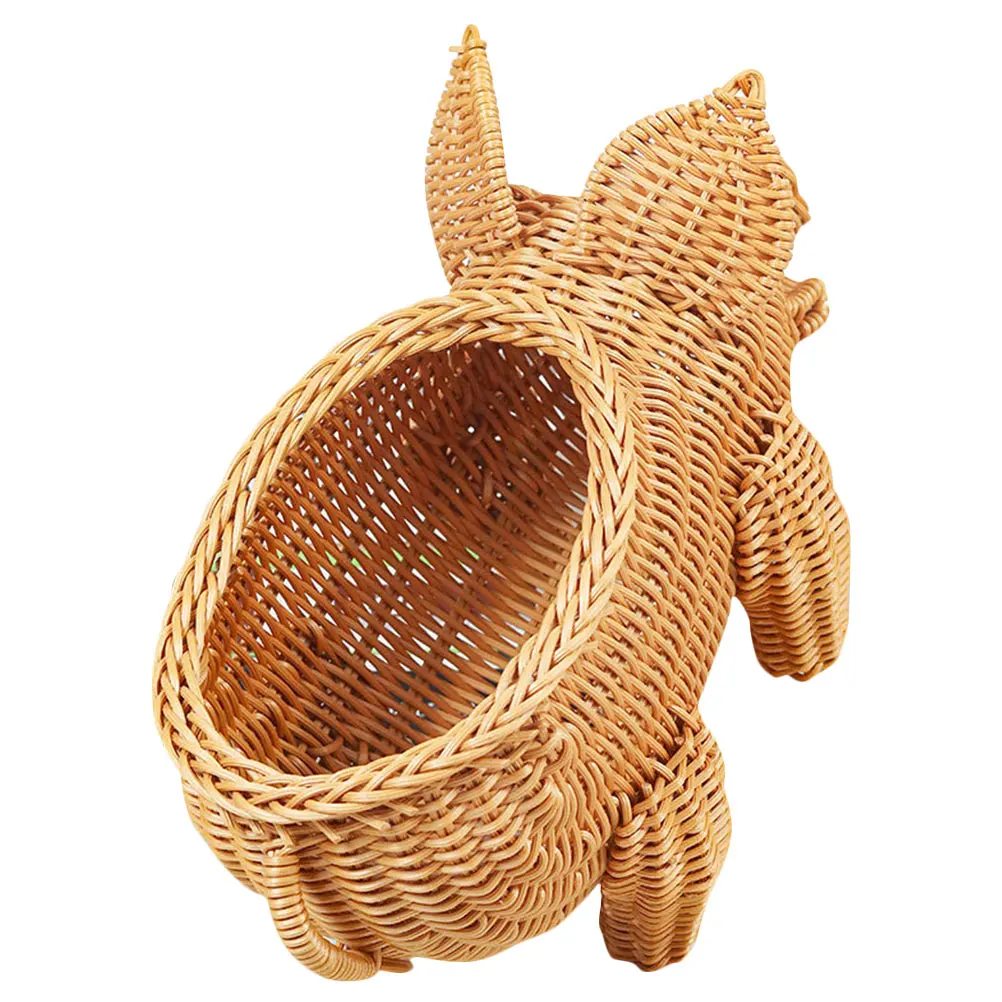 

Pig Shaped Imitation Rattan Basket Multi-Functional Fruit Storage Organizer for Kitchen Household Use Fruit Baskets for Kitchens