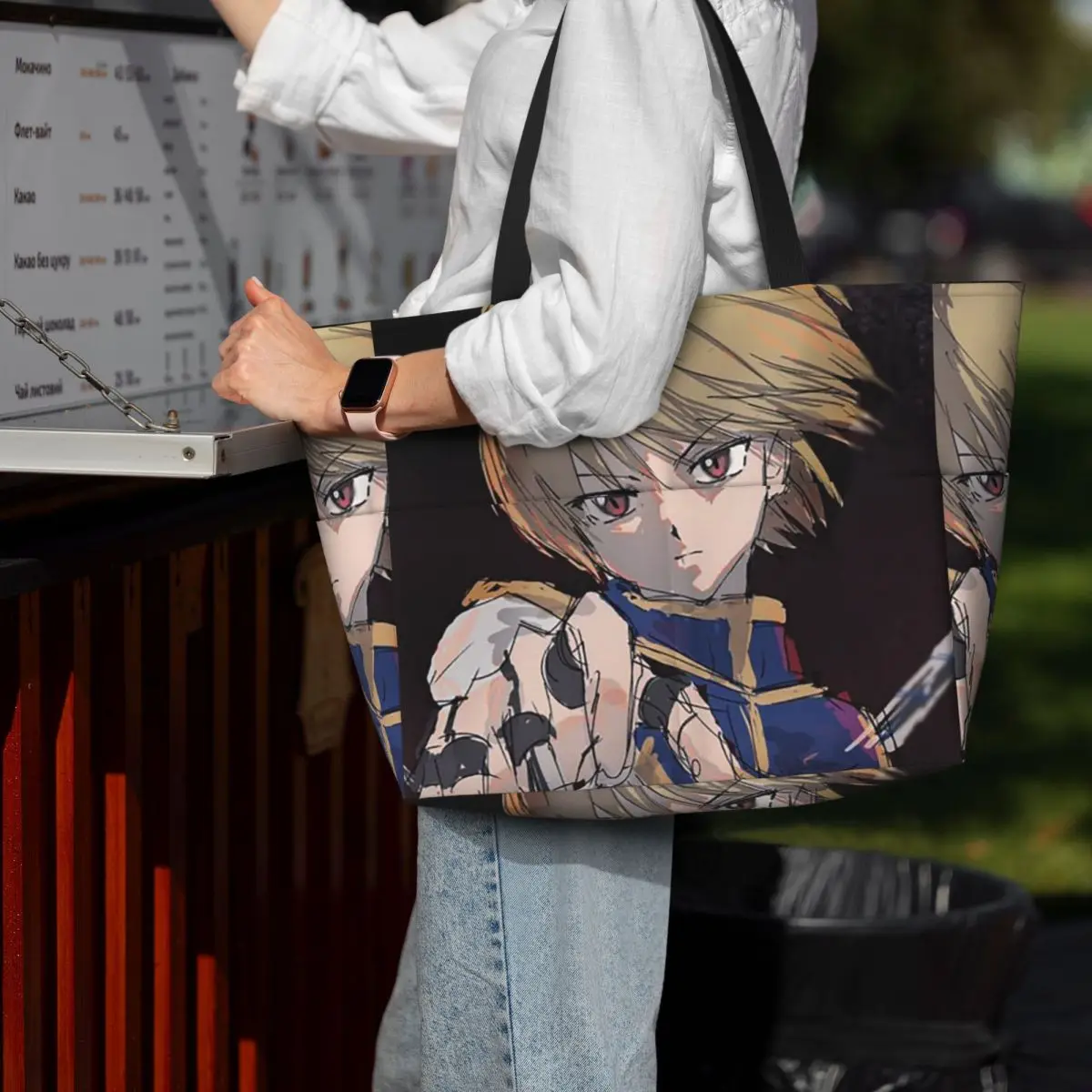 Anime HXH Hunter X Hunter Kurapika Beach Tote Bag Sport Gym Yoga Duffle Large Tote Bag Women Travel Bag Fitness bag