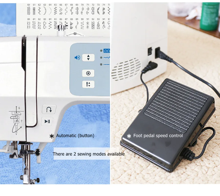 Imagem -06 - Heavy-duty Máquina de Costura de Metal Padrões em Ziguezague com Bordas de Bloqueio Electron Roupas Domésticas Ferramenta de Costura 99 Tipos 110 v 220v