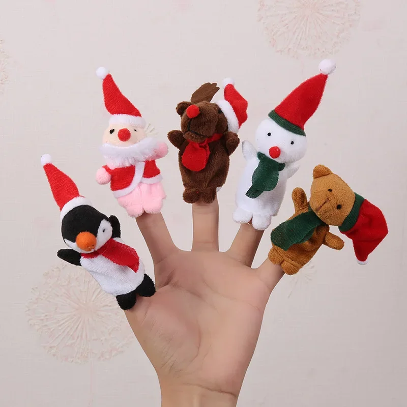 12/10/6/5Pcs Cartoon Finger Puppet Doll Hand Puppet Baby Children Story Toddler Early Educational Soothing Doll Plush Toy